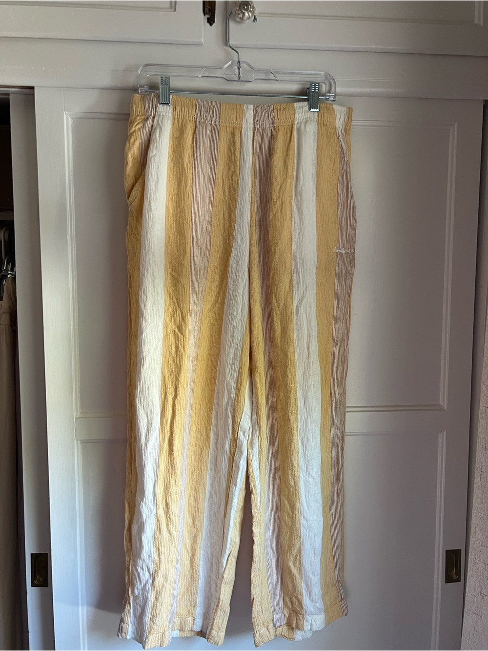 Urban Outfitters Yellow & White Stripe Lightweight Lounge Pants